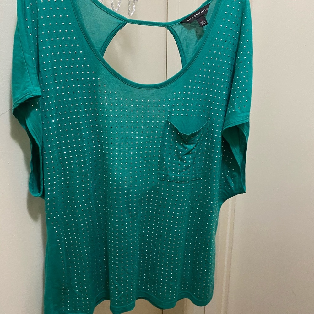 Pretty bedazzled green blouse